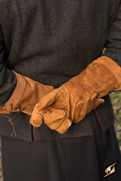 Fighting gloves, suede, brown