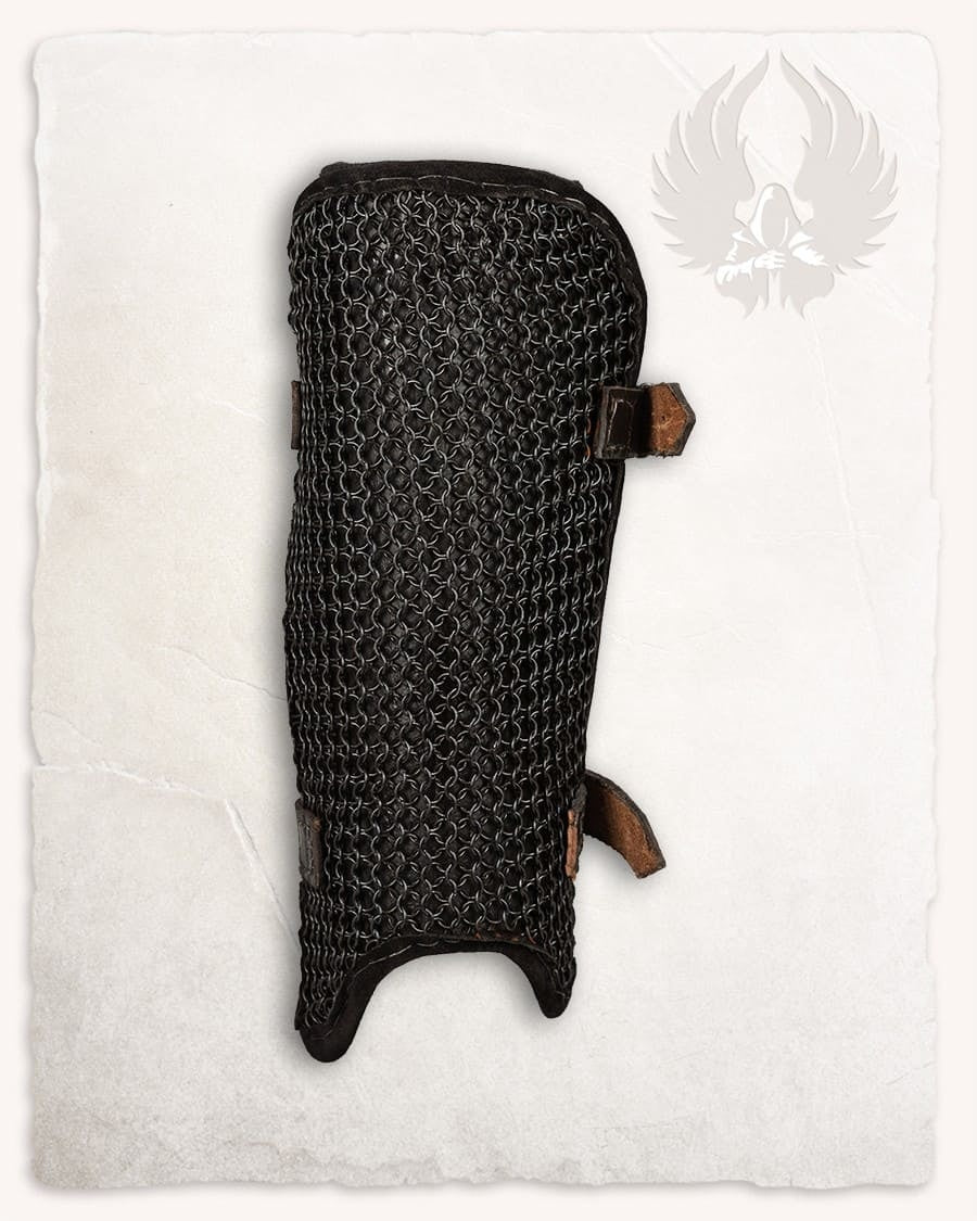 Chainmail greaves Connor, black, 8 mm