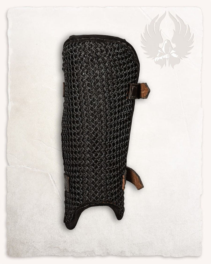 Chainmail greaves Connor, black, 8 mm