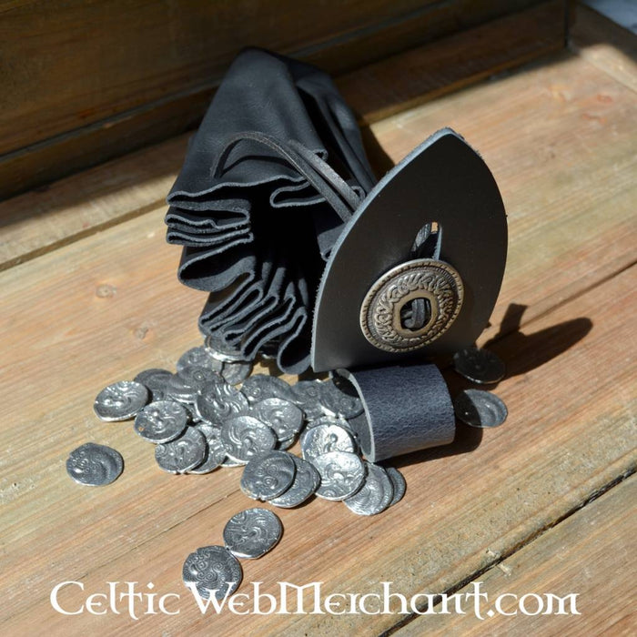 Medieval money pouch, large, black
