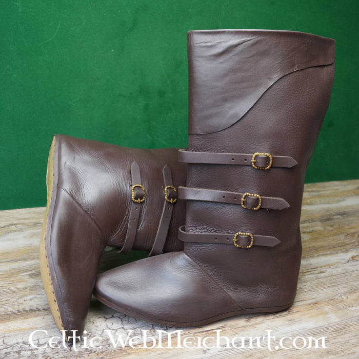 Boots with straps, brown