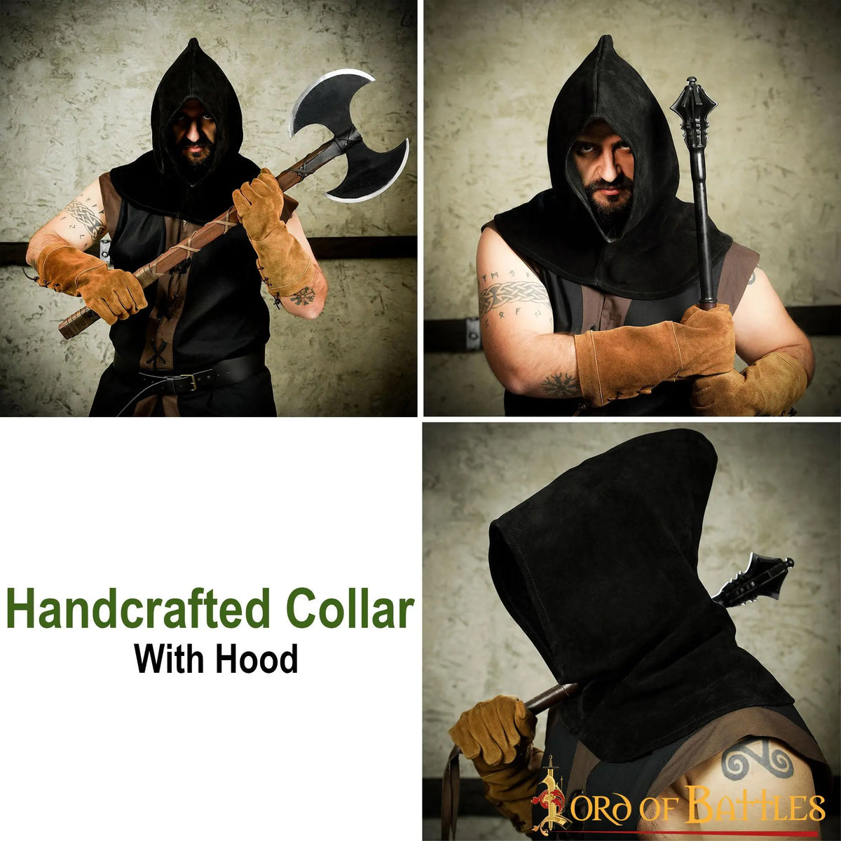 Executioner hood, suede, black