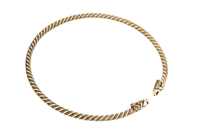 Viking torc Hugin and Munin, bronze