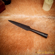 Early medieval spearhead with shoulders, bronzed, semi-sharp