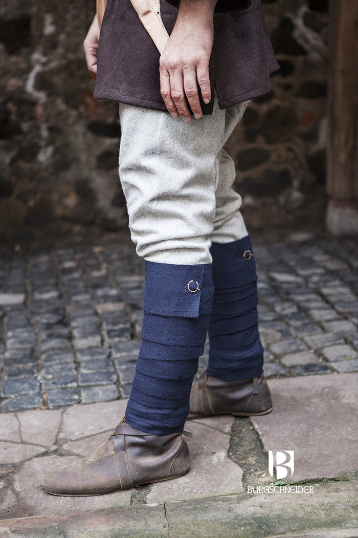 Leg wrappings Aki, blue, wool mix