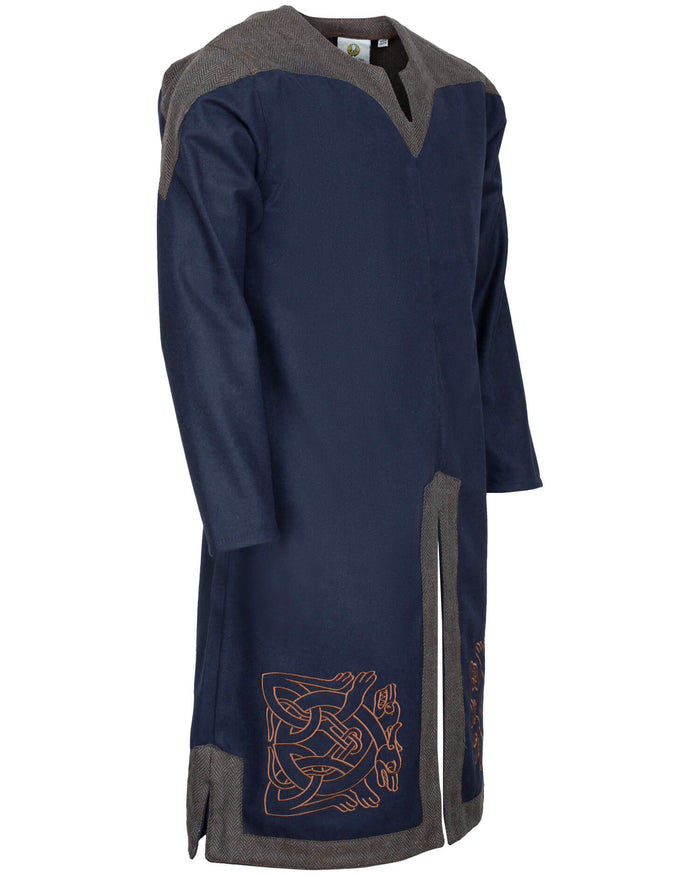 Embroidered Norgaard tunic, wool blend, blue