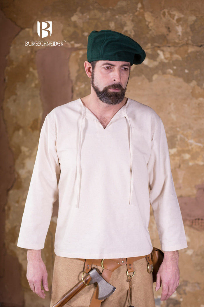 Beret Harald, green, wool blend