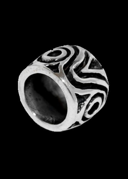 Germanic hair and beard bead, sterling silver