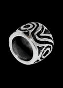 Germanic hair and beard bead, sterling silver