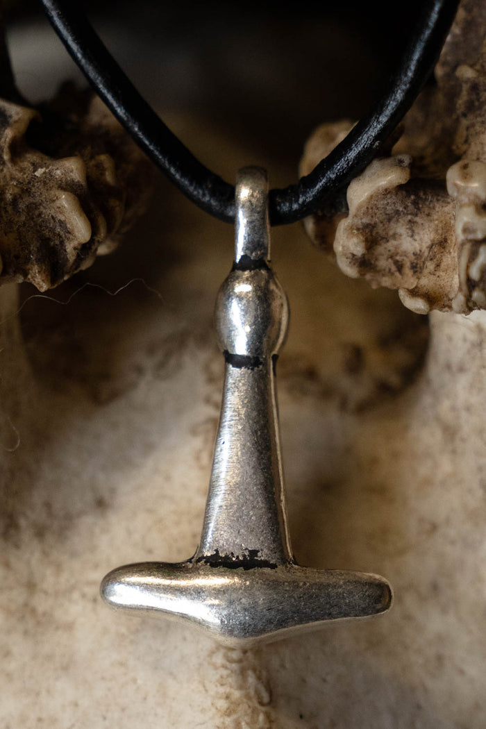 Viking Haithabu Thor's hammer, silvered bronze
