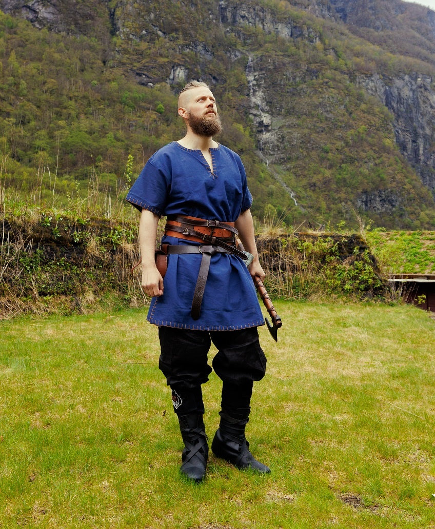 Germanic tunic Thorsberg, short, blue
