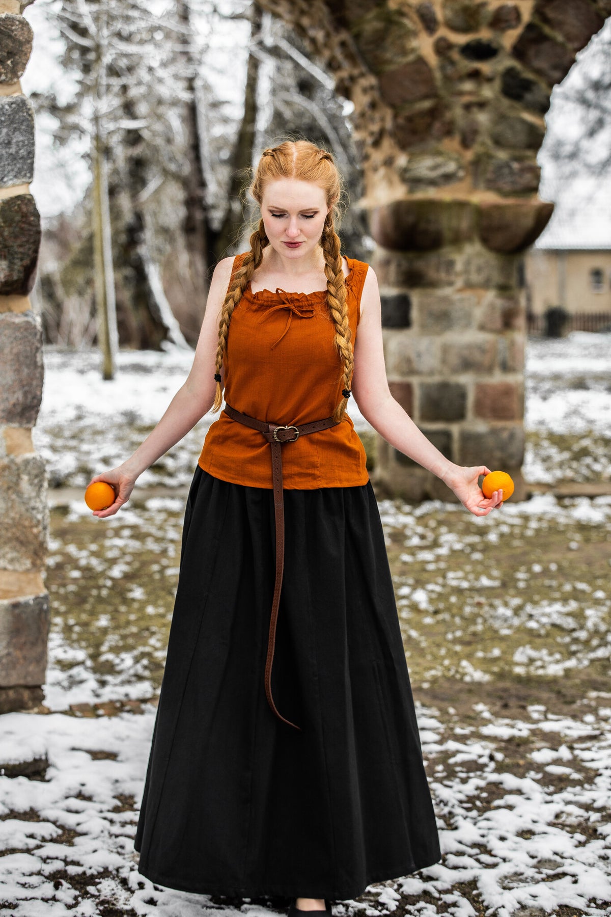 Medieval skirt Konstanze, black