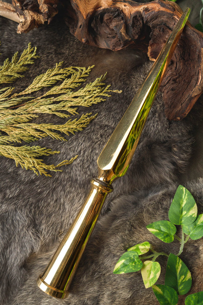 Brass spearhead, blunt (battle-ready)