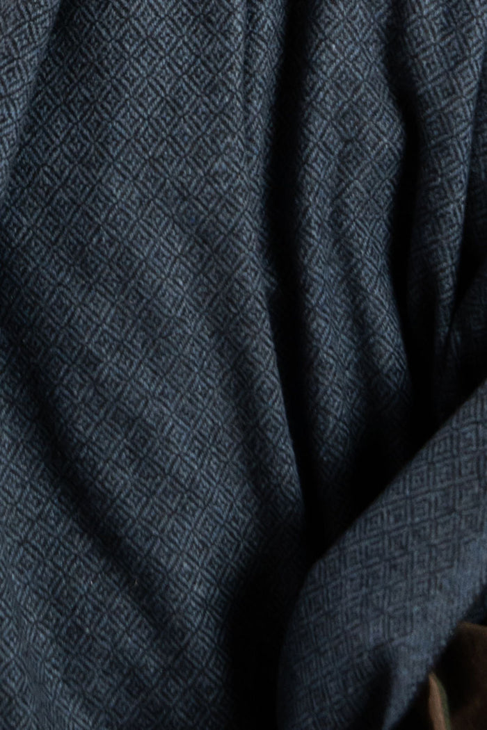 Viking cloak Hjalmar with diamond twill, wool, blue-black