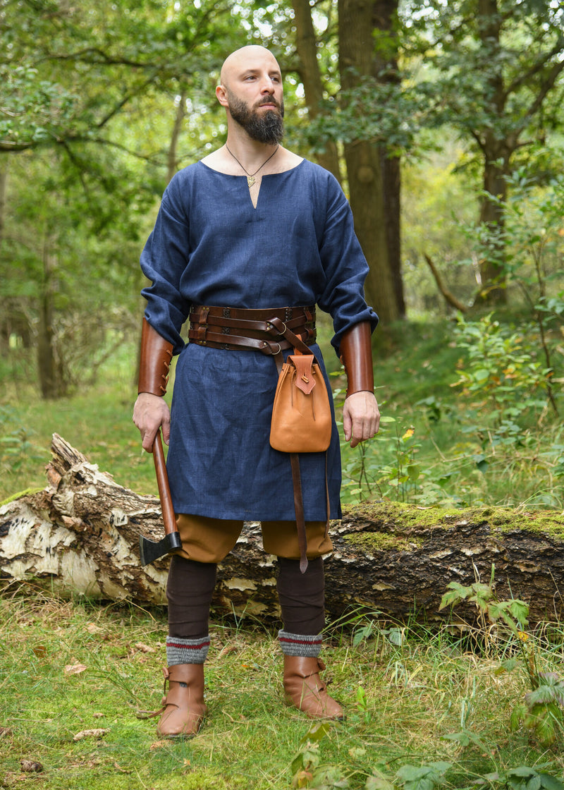 Tunica medievale in lino, blu