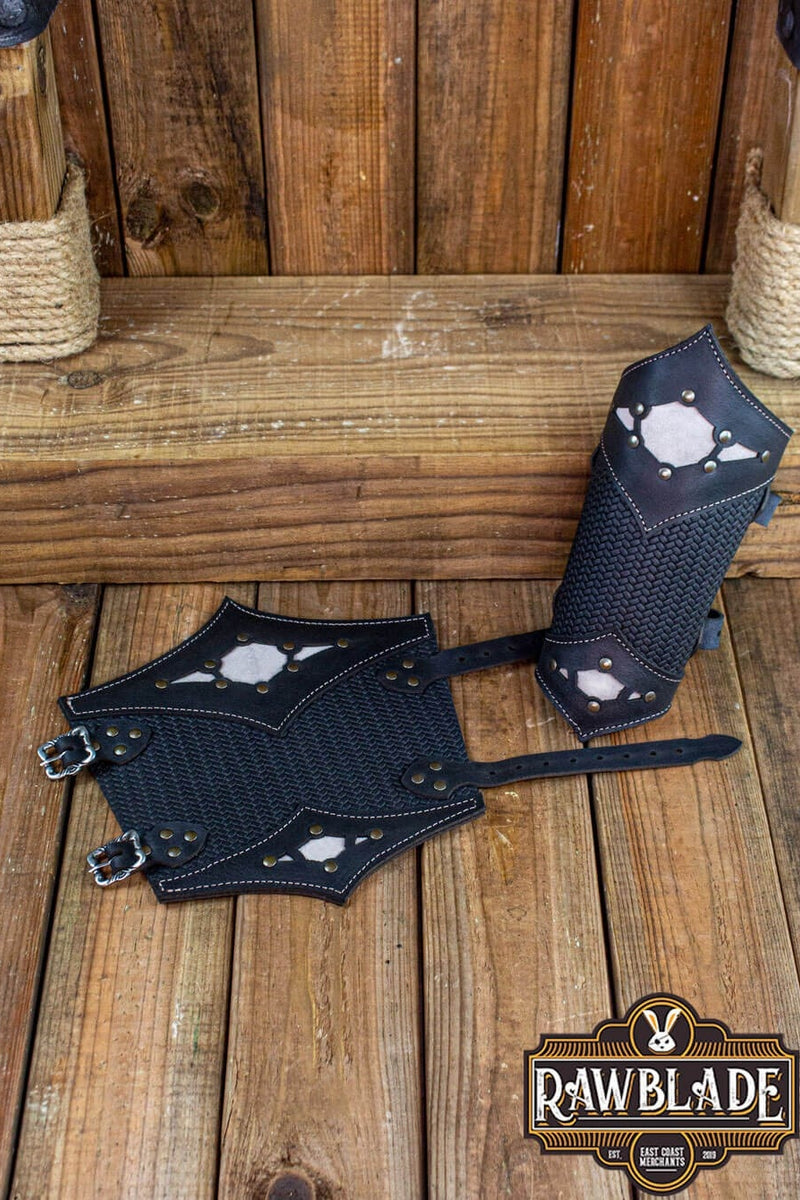 Beljant bracers, forearm guards, black and ice grey