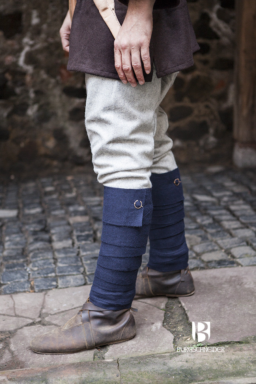 Leg wrappings Aki, blue, wool mix