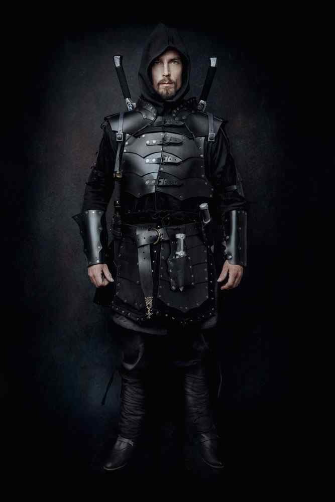 Leather cuirass Rasmus, black