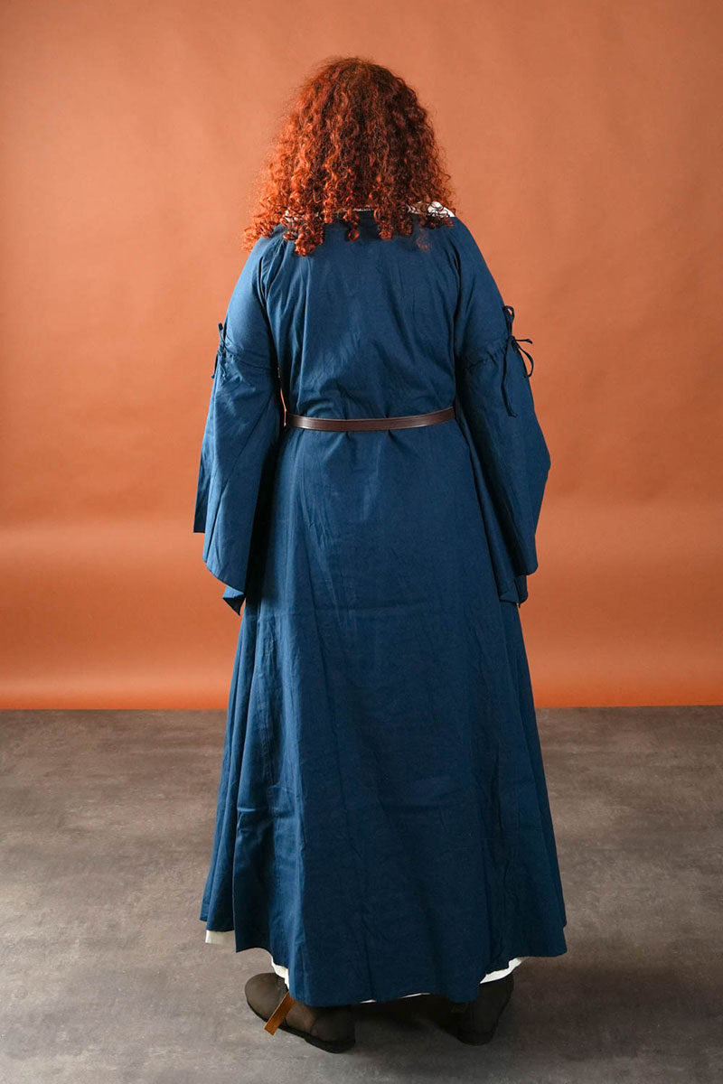 Robe gothique médiévale Iseult, bleue