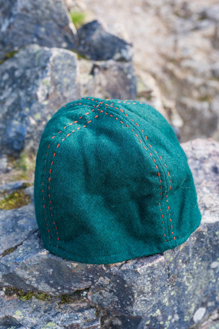Viking cap Njal, green, wool blend