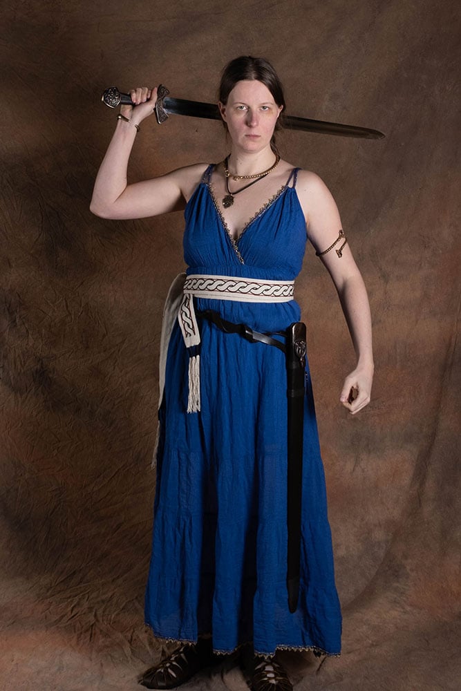 Goddess dress Athena, blue
