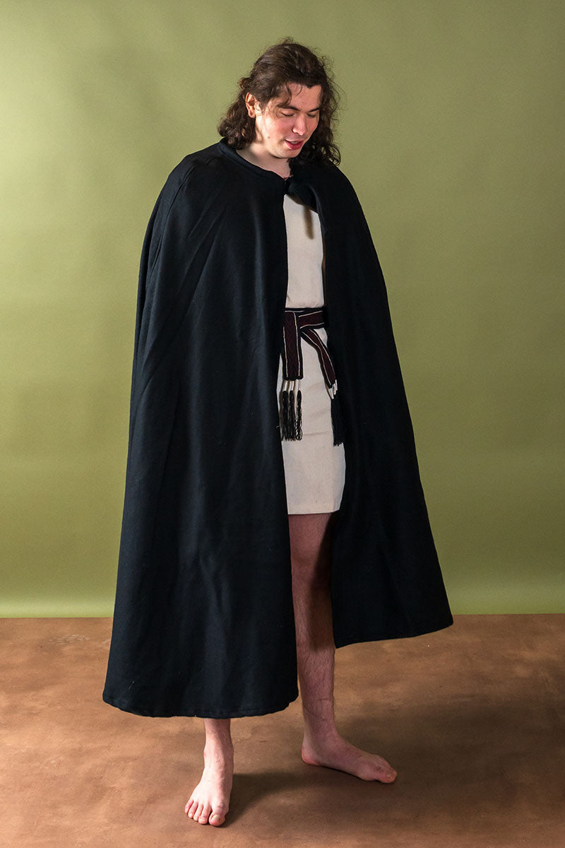 Medieval cloak Karen black, wool mix