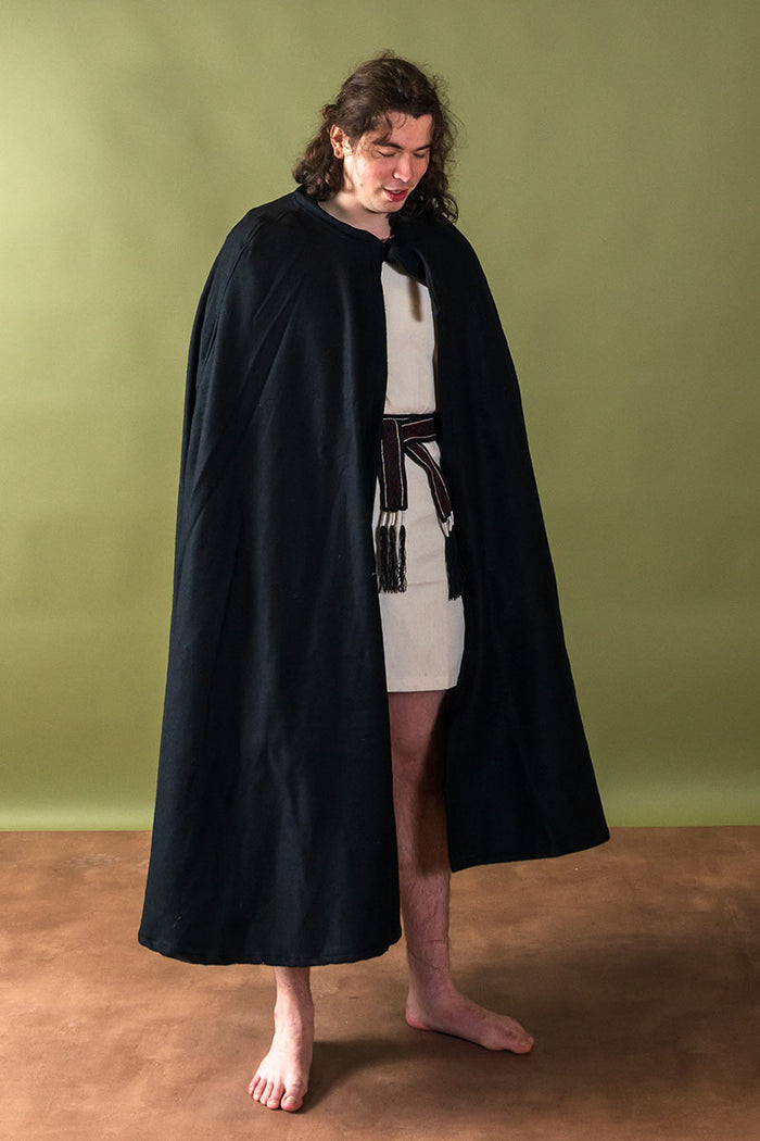 Medieval cloak Karen black, wool mix