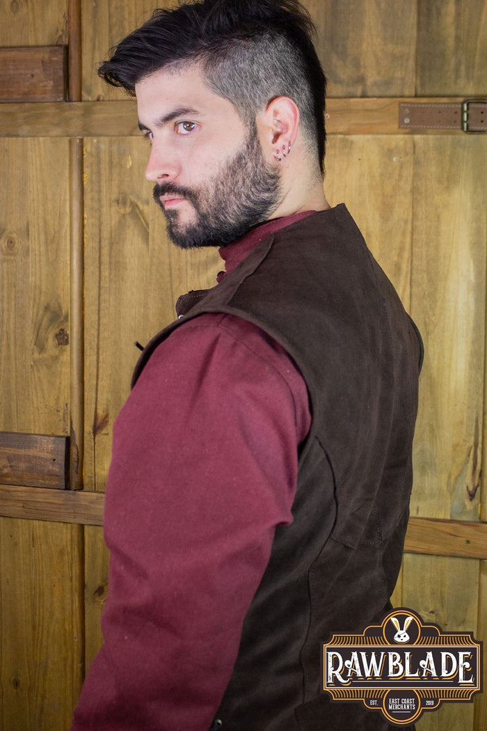 Split leather tabard John, brown