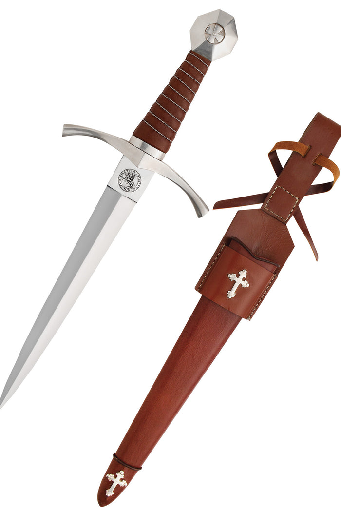 Medieval dagger Templars seal, semi-sharp