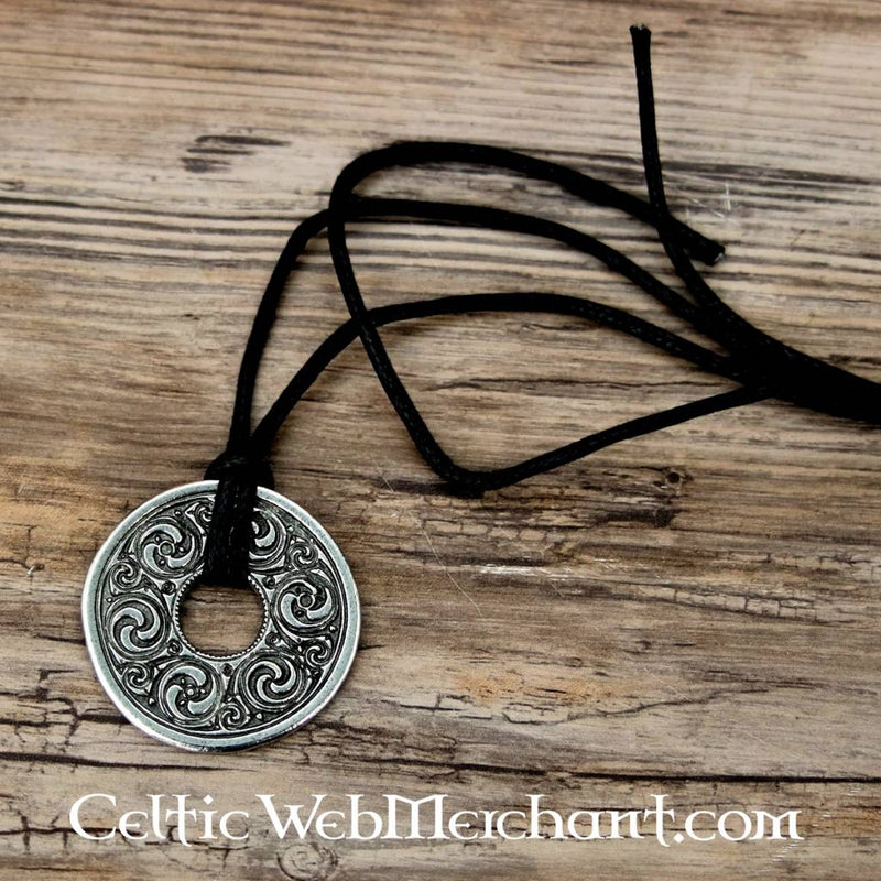 Disc pendant Book of Kells, pewter