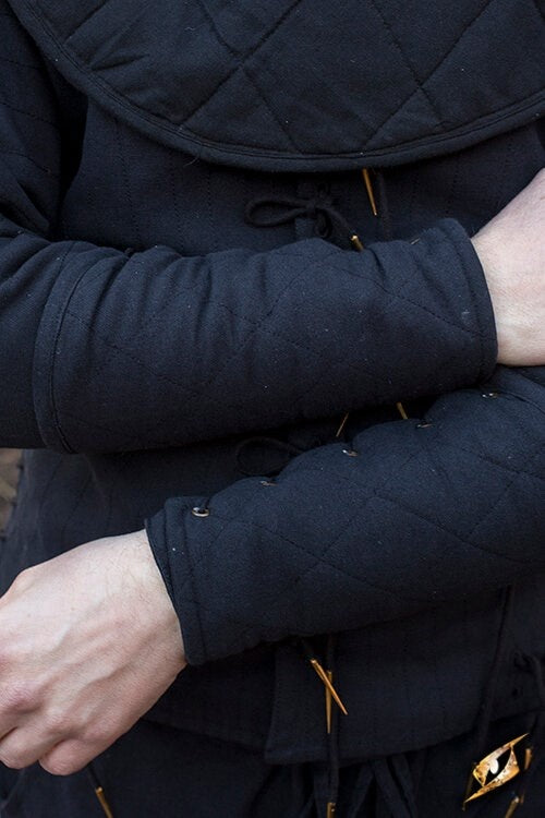 Black gambeson vambraces, pair