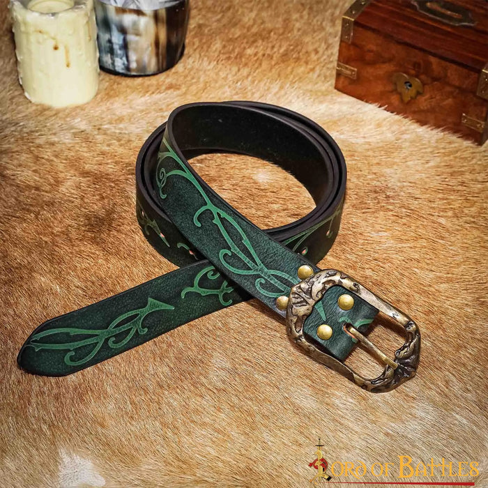 Leather belt Aranel, Red