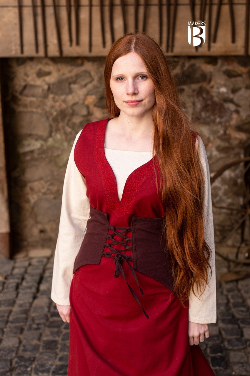 Cotton corset Thana, brown