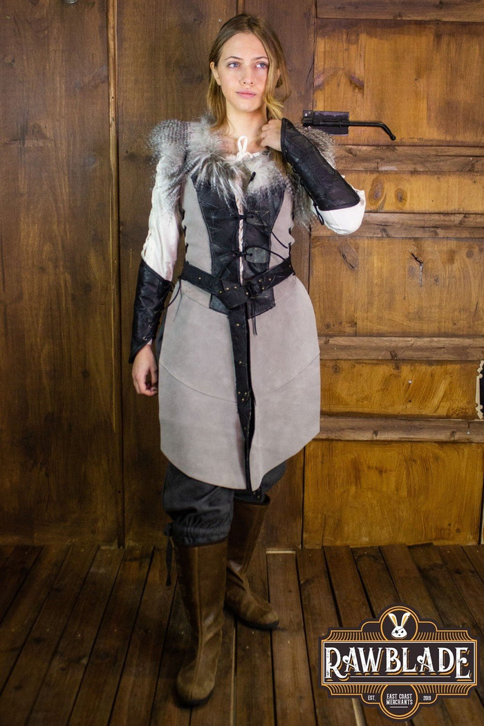 Owl Leather Jerkin, woman, black-grey