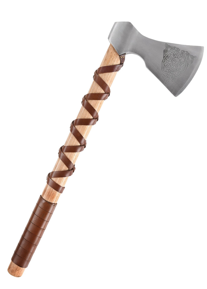 Viking axe, type F, engraved, semi-sharp