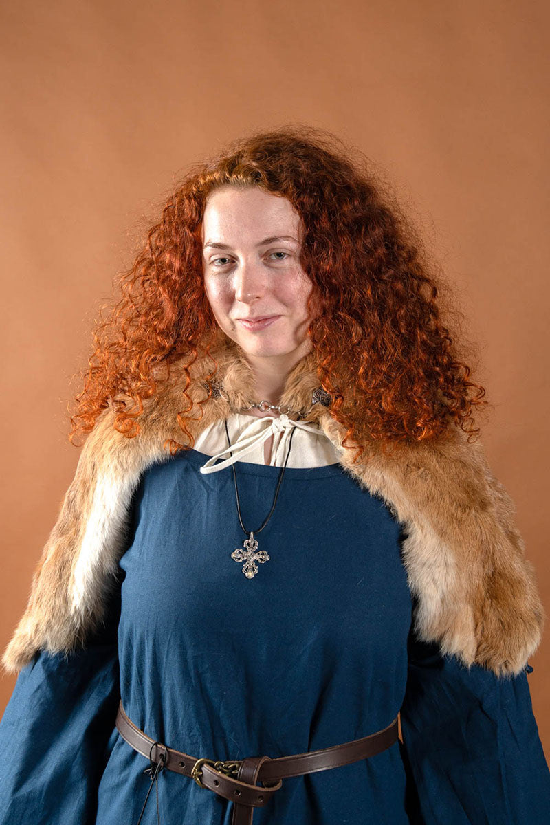 Robe gothique médiévale Iseult, bleue