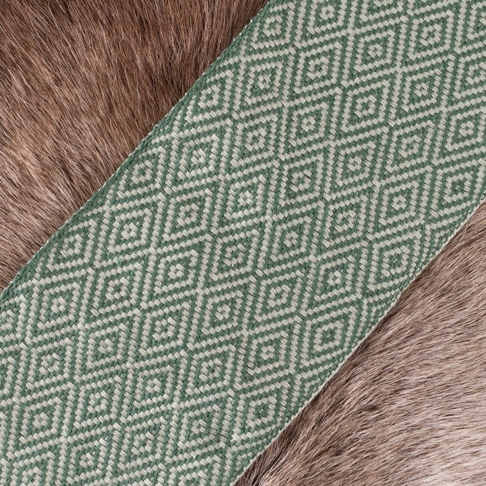 Diamond twill fabric green, 10 cm wide, per 7 metre