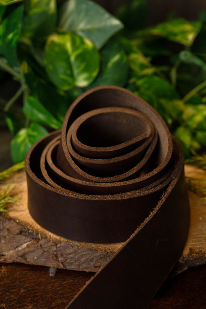 Leather belt strip, 30 mm / 180-190 cm brown