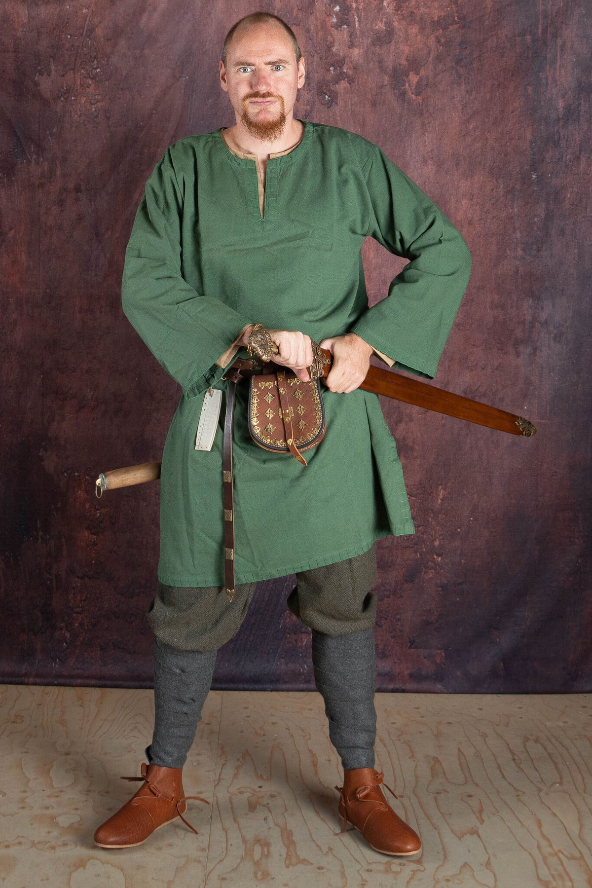 Germanic Thorsberg tunic with authentic zoom, green