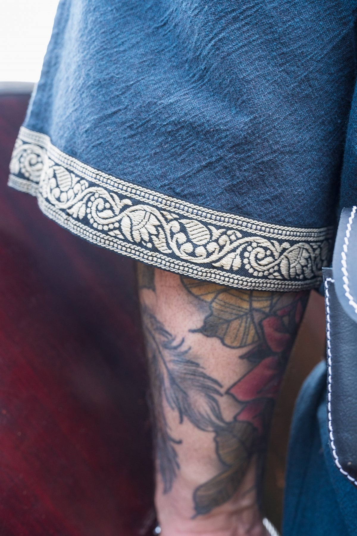 Celtic tunic, short sleeves, dark blue