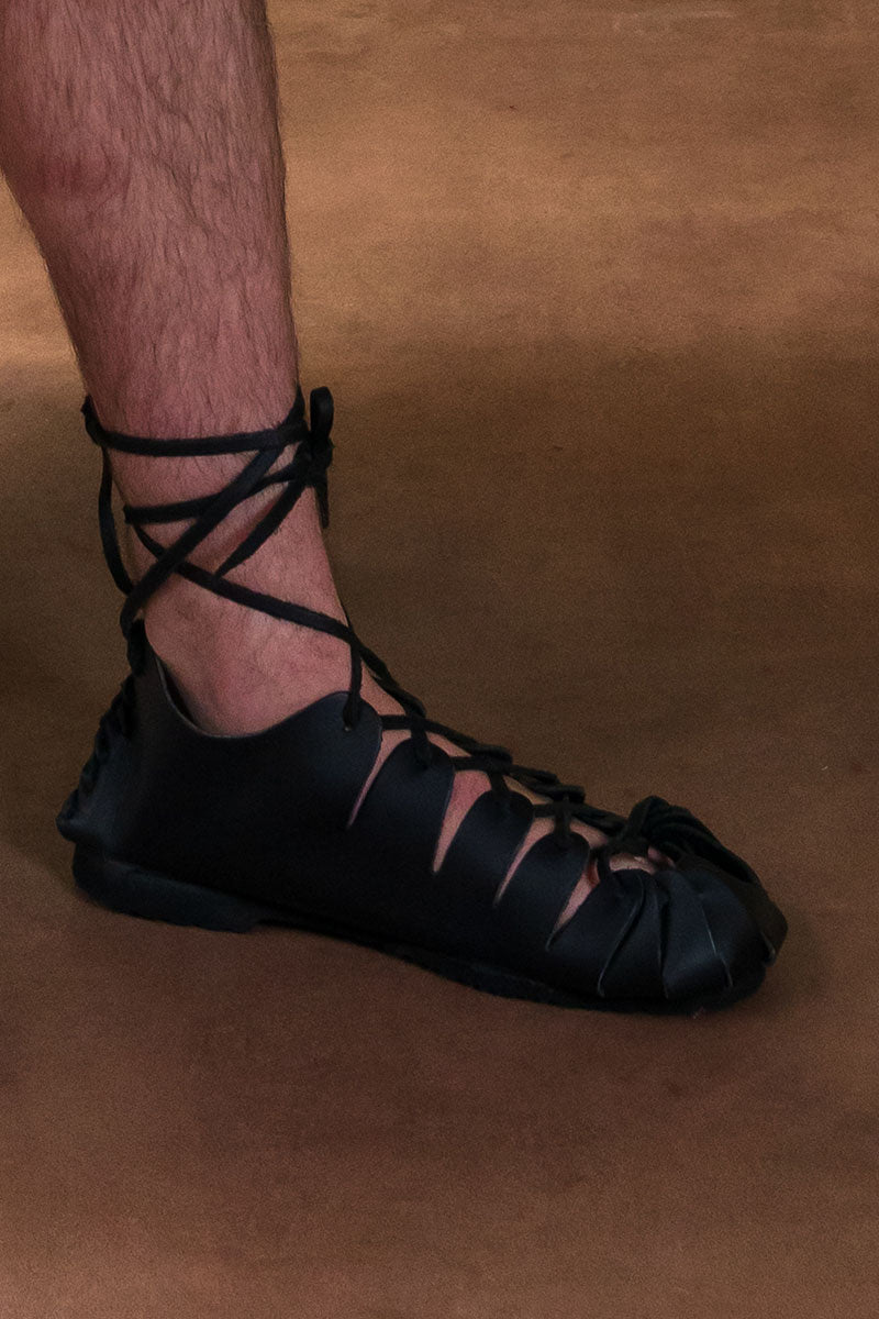 Leather Iron Age sandals black