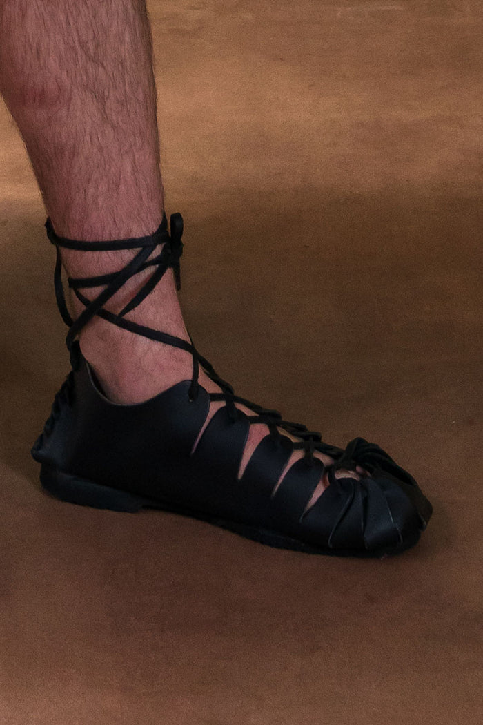 Leather Iron Age sandals black
