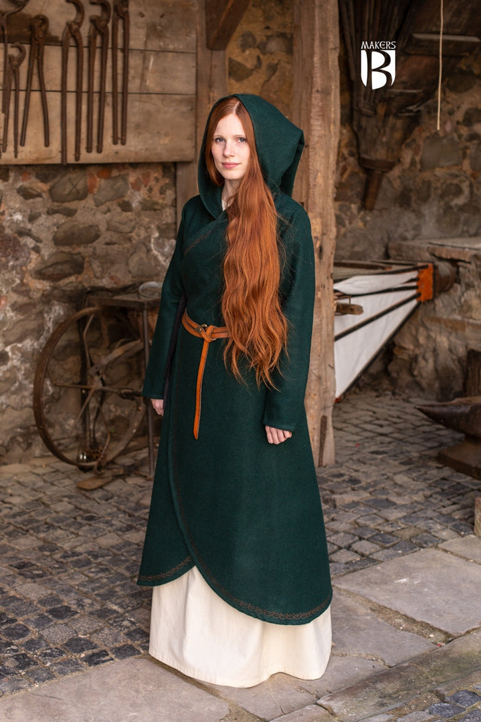 Cloak Enya, wool blend, green