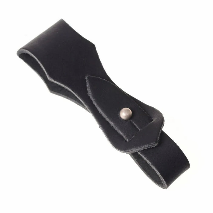 Leather beer mug holder, black