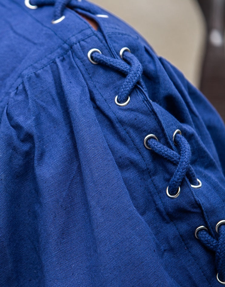Pirate shirt with laces, blue