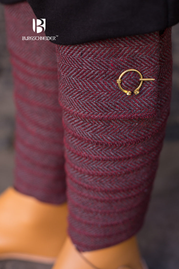 Asgar leg wrappings, wool blend, burgundy