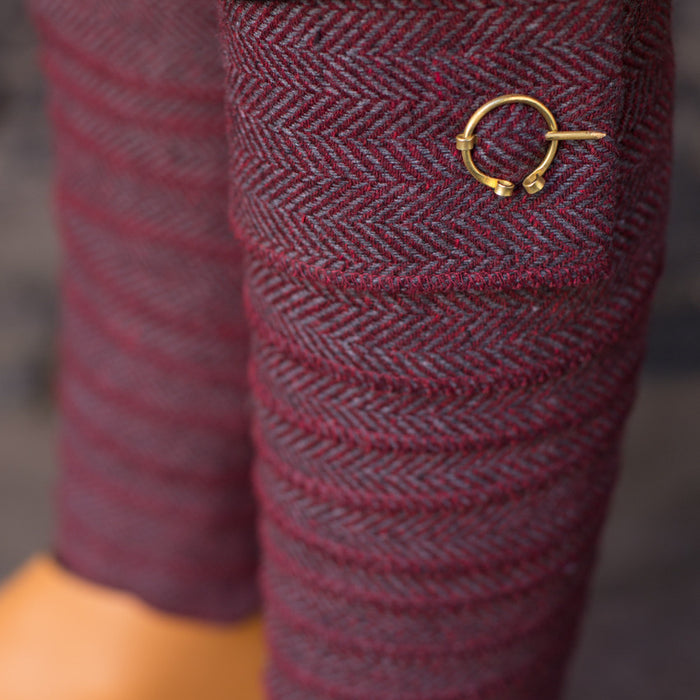 Asgar leg wrappings, wool blend, burgundy