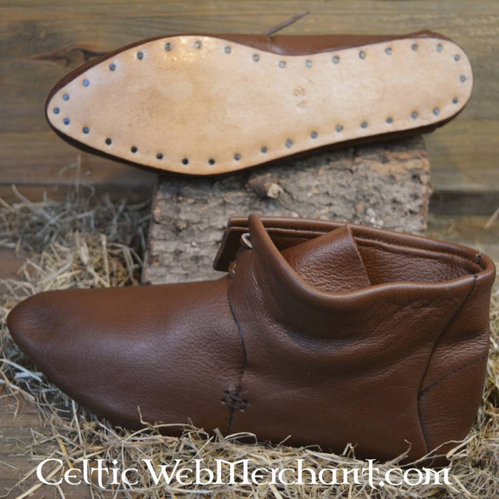 Ankle boots, medieval, brown