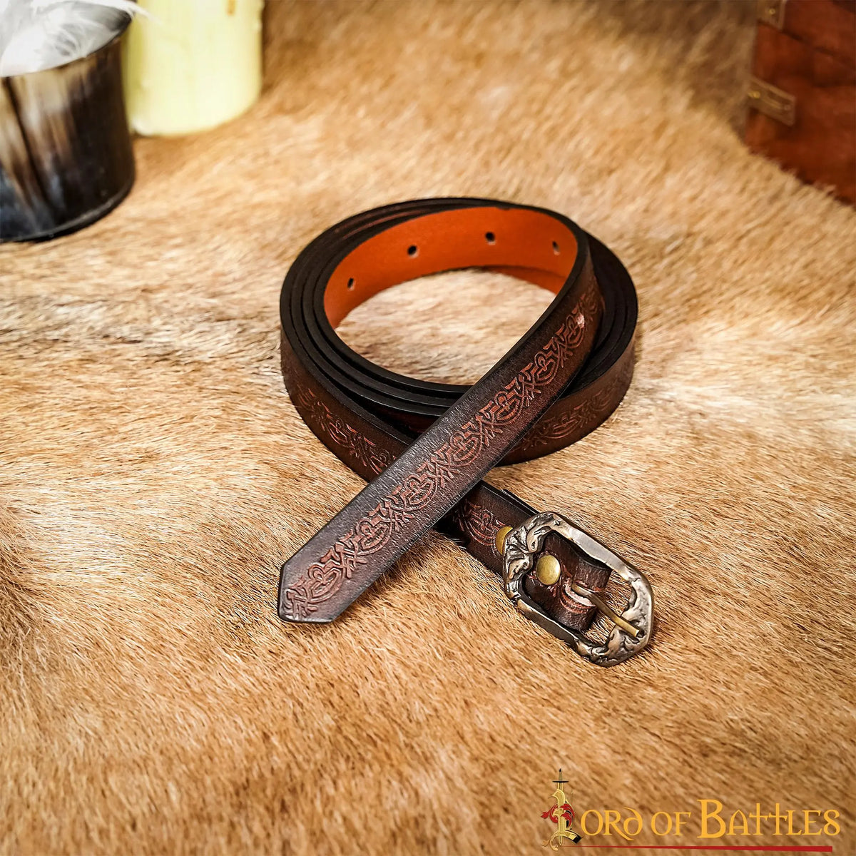 Leather belt Melian, 130 cm, brown