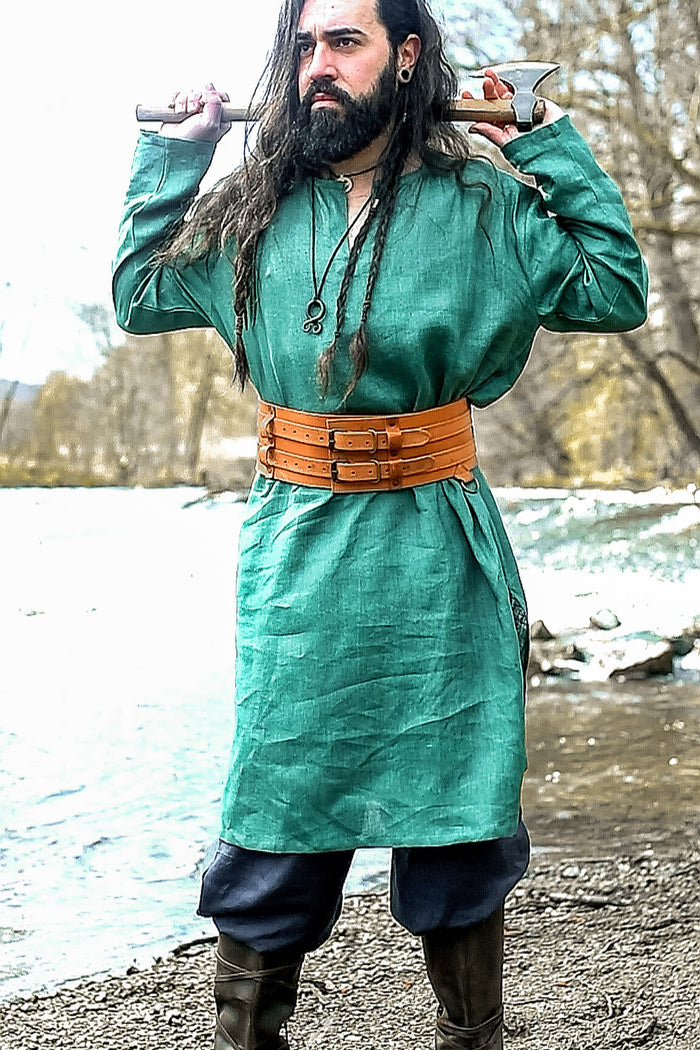 Thorsberg tunic Germanic, linen, green